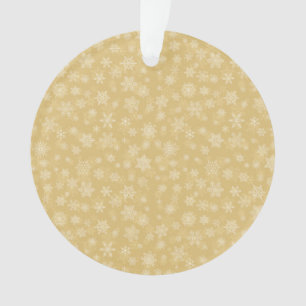 Adorno Oro navidad, copos de nieve blancos