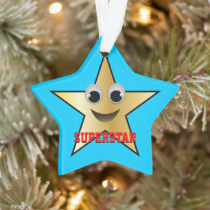 Adorno Oro sonriente del carácter de la superestrella