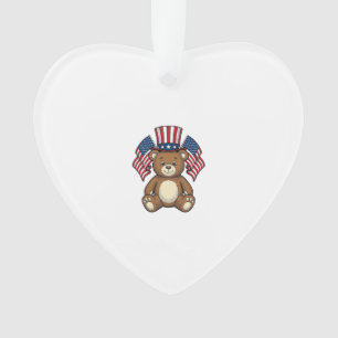 Adorno Oso de peluche patriótico vintage diseño vectorial