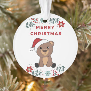 Adorno Oso Feliz Navidad Invierno de los animales osos