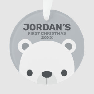 Adorno Oso Polar Pequeño y Lindo con Nombre Personalizado