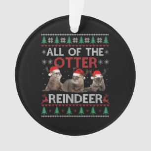 Adorno Otter Gift   Todos los Navidades de renos de la or