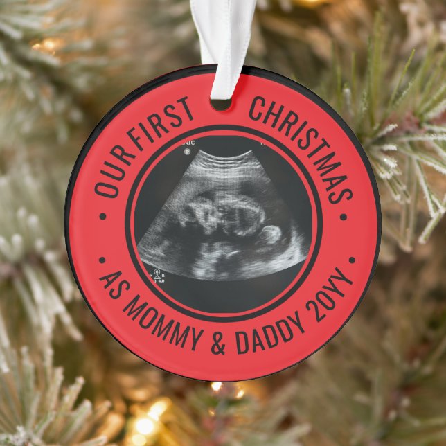 Adorno Our First Christmas as Parents Ultrasound (Árbol)