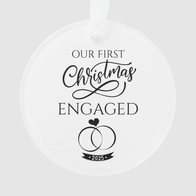 Adorno Our First Christmas Engaged 2025 Engagement (Anverso)