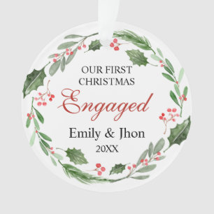 Adorno Our First Christmas Engaged wreath ornament