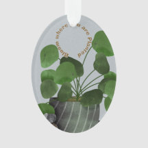 Adorno Oval Acrílico de Planta del Dinero Minimali