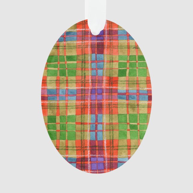 Adorno Oval Acrílico MAC RAE TARTAN (Anverso)