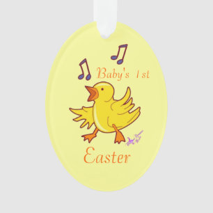 Adorno oval de Pascua para bebé de Pollito Cantarí