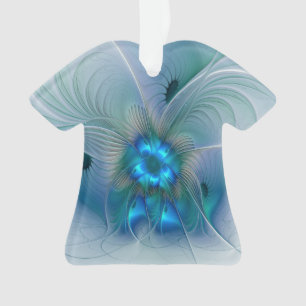 Adorno Ovejas en pie, abstracto fractal turquesa azul