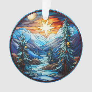 Adorno Paisaje de Navidades de vidrio templado