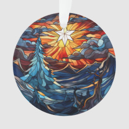 Adorno Paisaje de Navidades de vidrio templado