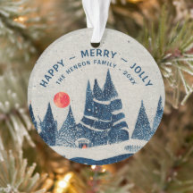Paisaje invernal Bosque nevado Luna Familia