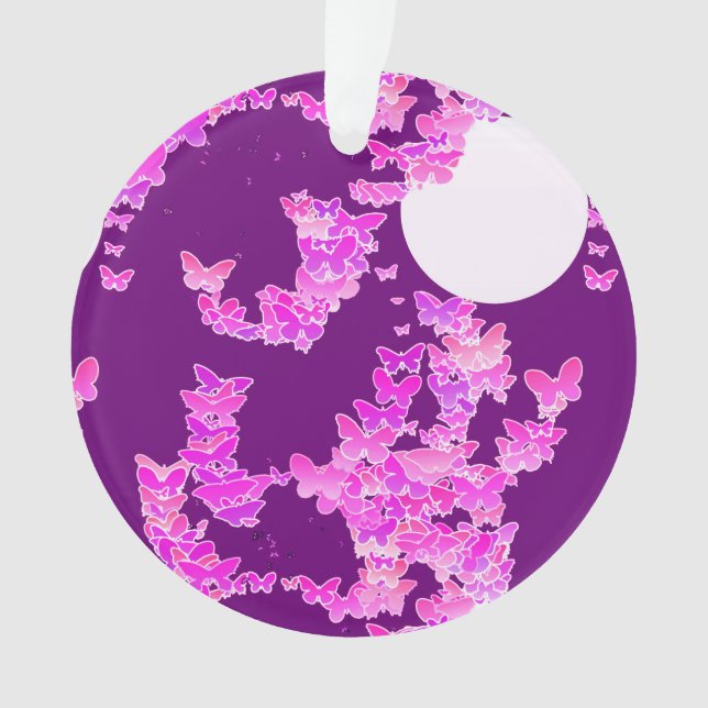 Adorno Paisaje lunar con mariposas - orquídea, amatista (Anverso)