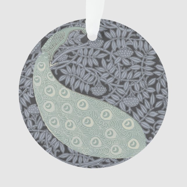 Adorno Pájaro Vintage clásico de Peacock Art Nouveau (Anverso)