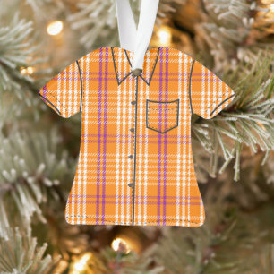 Adorno Palaka Plaid Aloha Shirt - Naranja