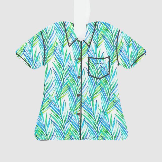 Adorno Palm Whisperer Hawaiian Tropical Aloha Shirt- Turq (Anverso)