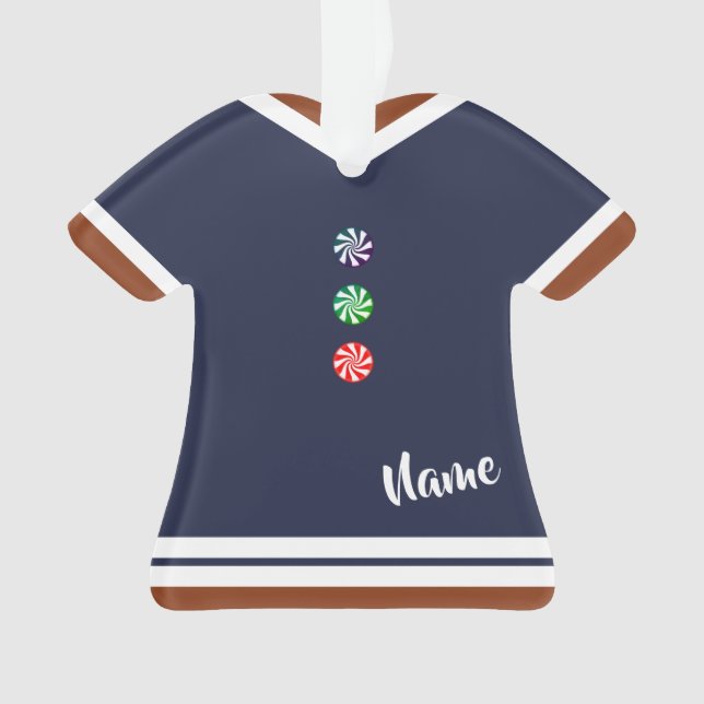 Adorno Pan de jengibre azul Navidades Keepsake figuras (Anverso)