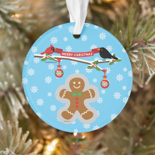 Adorno Pan de jengibre, copos de nieve y aves (Árbol)