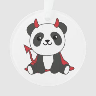 Adorno Panda Halloween Cute Devil Kids Witness Costume