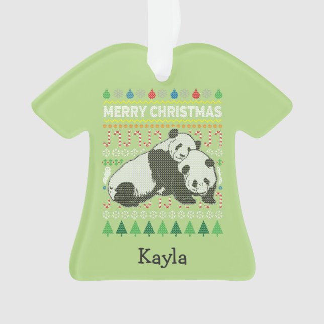 Adorno Panda Navidades feos Sweater Wildlife Series (Anverso)