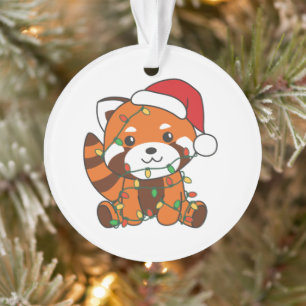 Adorno Panda Rojo Navidades Animales De Invierno Pandas R