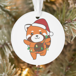 Adorno Panda Rojo Navidades Animales De Invierno Pandas R