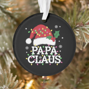 Adorno Papa Claus Luces de Navidad Pijama Familia Combina