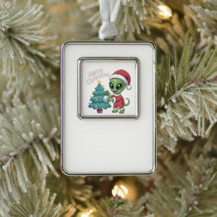 Adorno Papá Noel Alien Adorable Divertido Navidad Fiesta