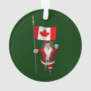 Adorno Papá Noel con la insignia de Canadá