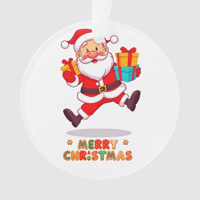 Adorno Papá Noel de dibujos animados alegres (Anverso)