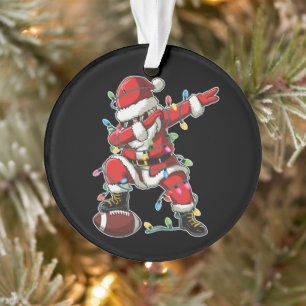 Adorno Papá Noel de Navidad Dabbing Futbolista Fútbol de