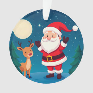 Adorno Papá Noel en una escena invernal mágica