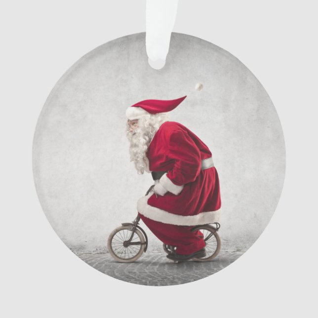 Adorno Papá Noel monta una bicicleta (Anverso)