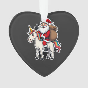 Adorno Papá Noel montando un unicornio en Navidad - Camis