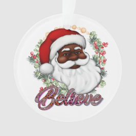 Adorno Papá Noel negro cree que los Navidades de Melanin 