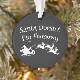 Adorno Papá Noel no viaja en economía, regalo de Navidade