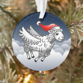 Adorno Papá Noel oveja de Navidad voladora