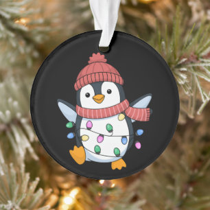Adorno Papá Noel Pingüino Luces Navidad Pingüinos Xmas