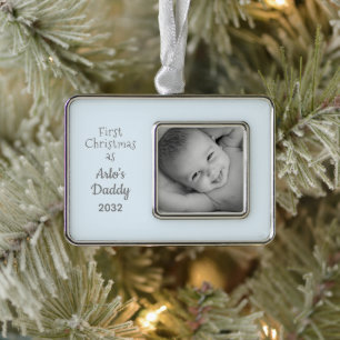 Adorno Papá primero en Navidad: foto de papá bebé