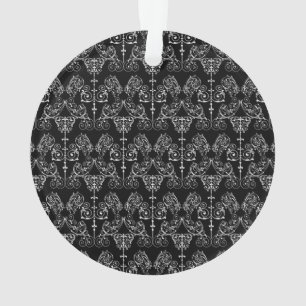 Adorno Papel tapiz de Damask de época - blanco + tu trase