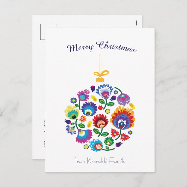 Adorno para árbol de Navidad - folclore [blanco] F (Anverso / Reverso)