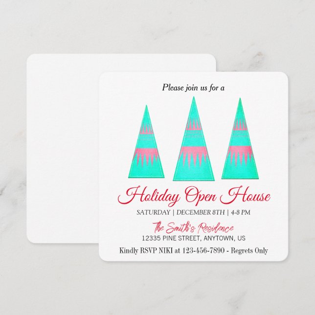 adorno para la tarjeta de Navidad del árbol de Nav (Anverso / Reverso)