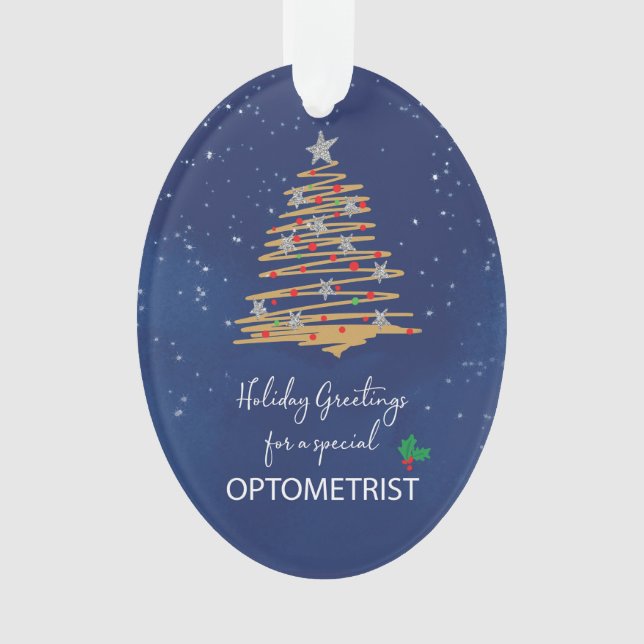 Adorno Para Optometrist Christmas Tree Navy nombre person (Anverso)
