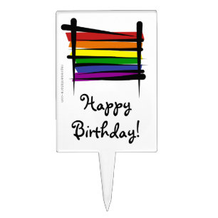 Adorno Para Tarta Bandera del cepillo del orgullo gay del arco iris