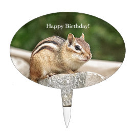 Adorno Para Tarta Chipmunk en una roca