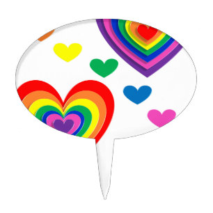 Adorno Para Tarta corazones de orgullo bg