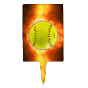 Adorno Para Tarta El softball de SlipperyJoe en el fuego fuego fuego