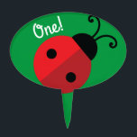 Adorno Para Tarta Lady Bug Cute Kid's Ladybug Birthday Party<br><div class="desc">This adorable and cute lady bug 1st birthday party theme is perfect for a little bug loving little one!  Makes a great theme for a spring first birthday party for a kid that loves ladybugs!</div>