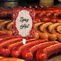 Red Bandana Spicy Hot Foods etiqueta no