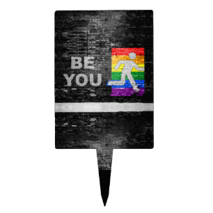 Adorno Para Tarta SlipperyJoe's Be You negro ladrillo pared de peato
